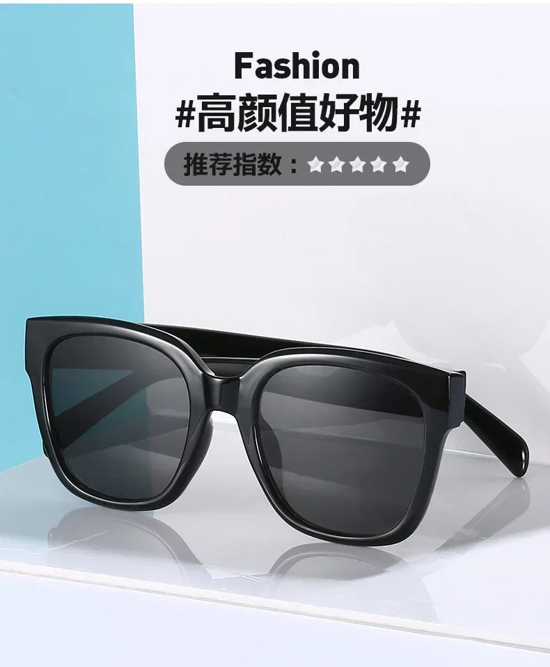 Man Summer 2025 new sunglasses high-end square slimming Facebook same style sunglasses anti UV simple women's version