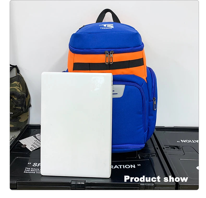 Basketball Soccer Backpack with Shoes Pocket  Outdoor Sports Training Commuting Bag Gym Fitness Bag College Laptop Schoolbag Men