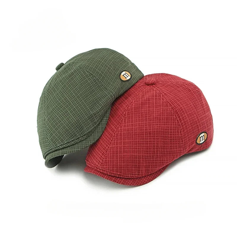 2025 New Hats for Men and Women Wearing British Retro Beret Hat Fashion Casual Berets Caps for Women Solid Color Adjustable Cap