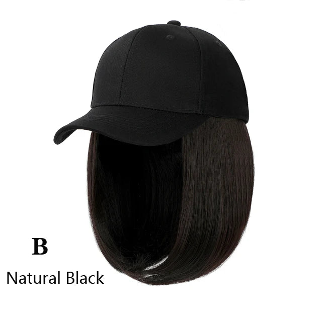 Beanies Hat With Hair Wigs For Women 24 inch Long Straight Hair Synthetic Wig Warm Soft Ski Knitted Autumn Winter Cap