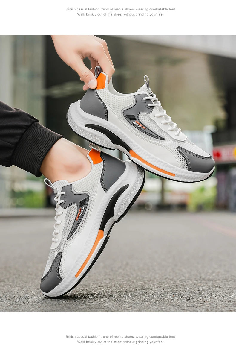 New Trendy Men's Sports Shoes Cushion Running Sneakers Outdoor Leisure Walking Jogging Trainers Soft Sole Breathable Footwear