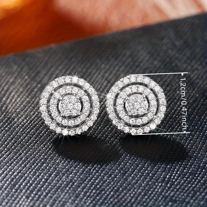 A pair of circular earrings, fashionable and personalized, suitable for attending banquets, parties, and holiday gifts - no box