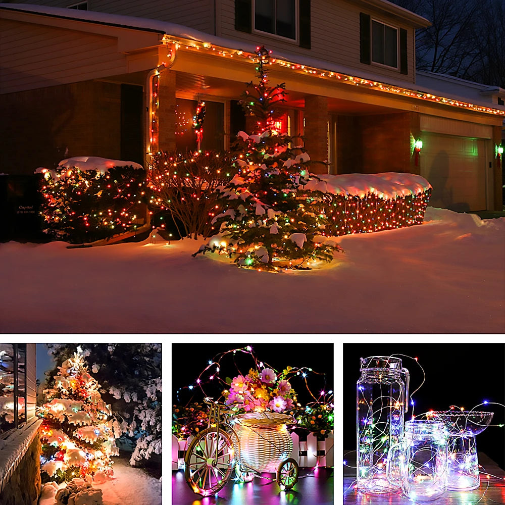 5M/10M/20M USB LED String Lights Copper Silver Wire Garland Light Waterproof Fairy Lights For Christmas Wedding Party Decorative