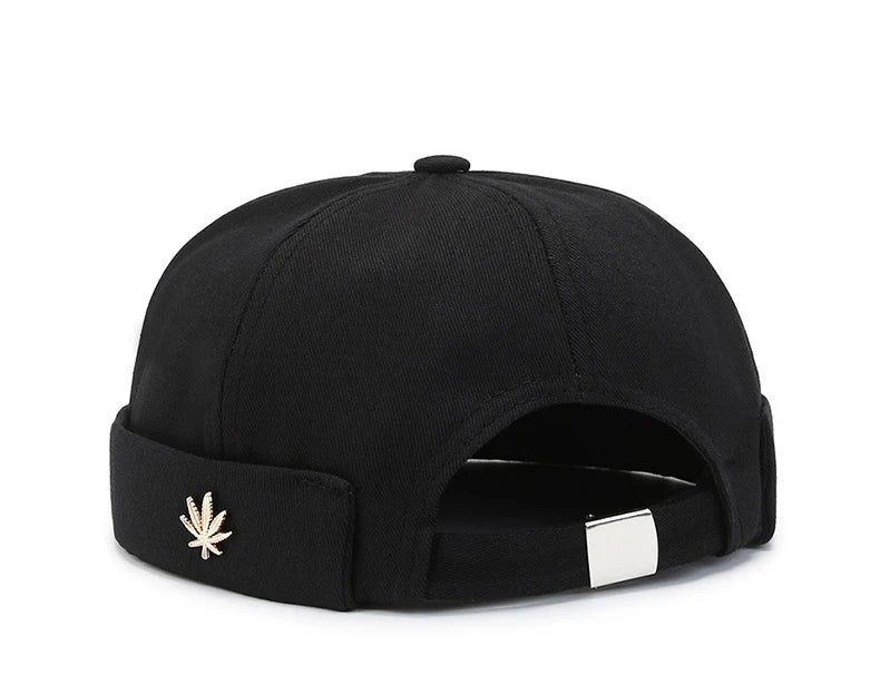 Beanie Melon Skin Hat Men's Leaf Soft Top Hat Women's Street Black Landlord Hat Tide Four Seasons Fashion And Versatile Hat