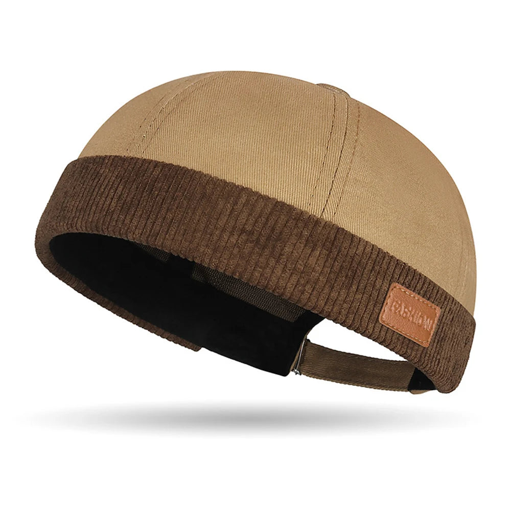Beanie Hat Hip Hop Hats Bonnet Homme Winter Hat For Women Brimless Skullies Cap Men's Solid Color Street Vintage Portable Hats