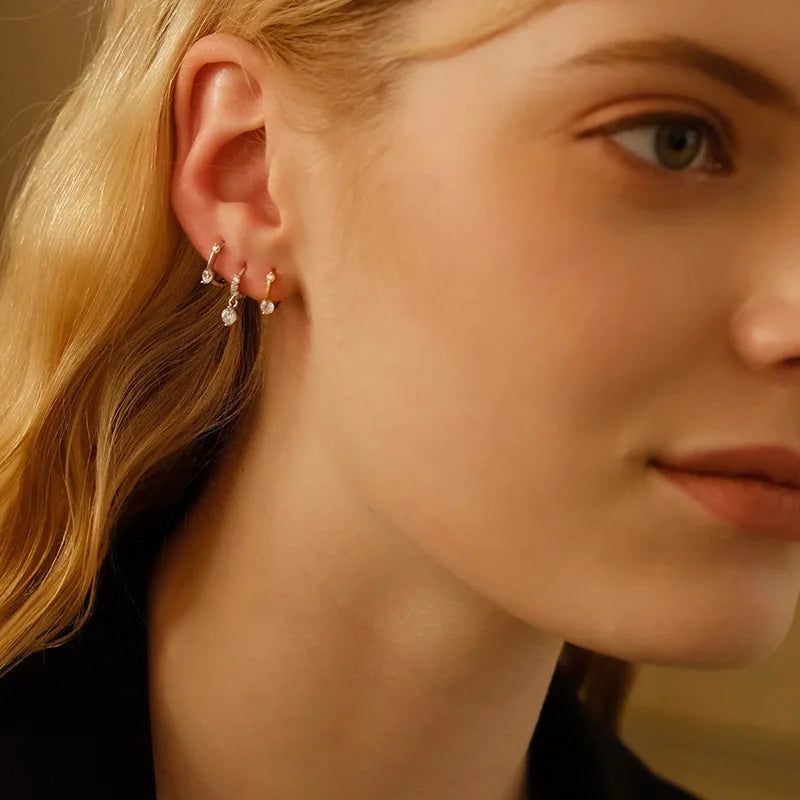 925 Sterling Silver Earrings Exquisite Petite Simple Unique Style Elegant Fashionable Light Luxurious Ear Accessories for Women