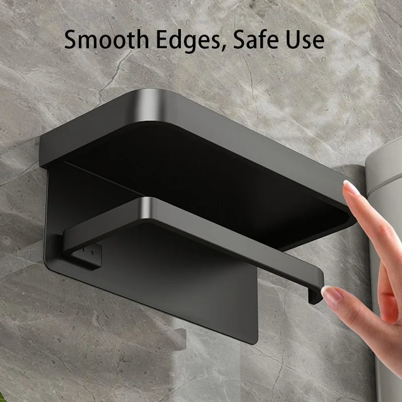 Bathroom tissue box, bathroom storage rack, toilet paper, toilet paper, toilet paper roll paper, mobile phone, wall mounted, non