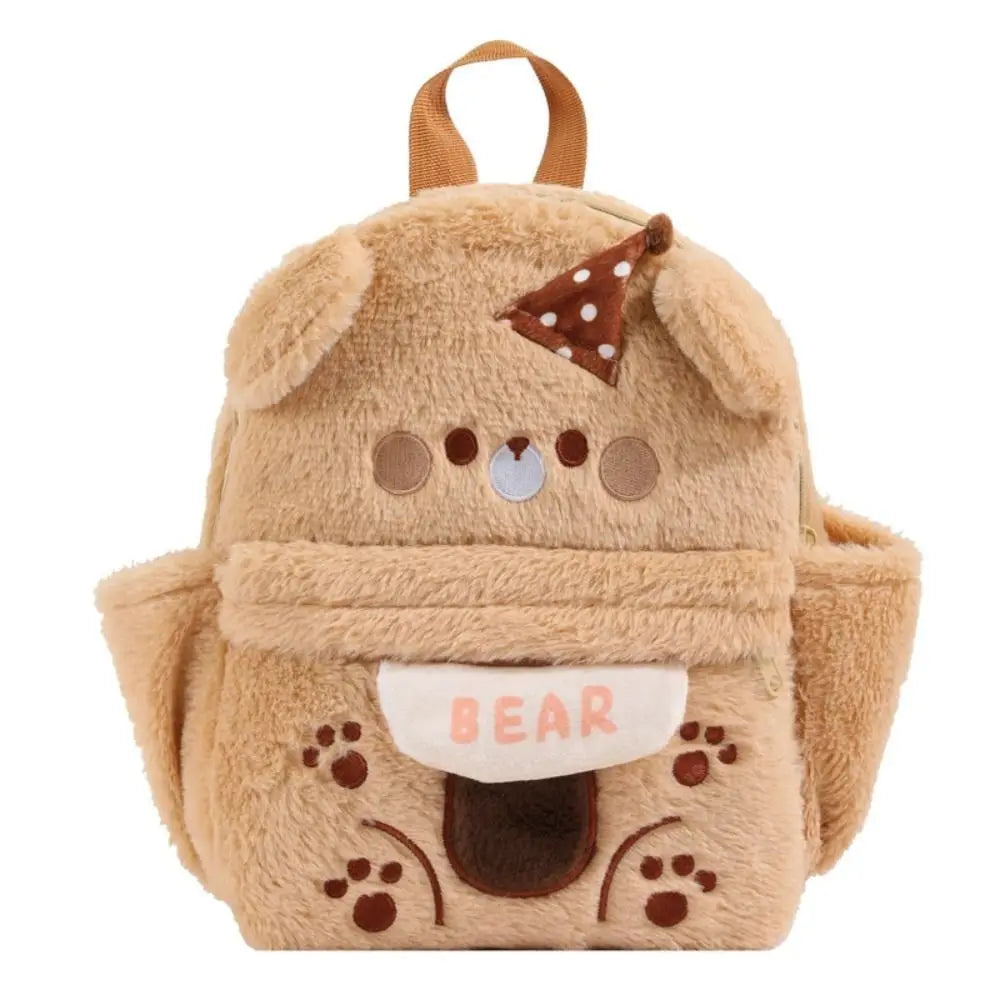 Backpack Adjustable Straps Cartoon Little Bear Backpack Large Capacity Soft Bear Schoolbag Creative Animal Shoulder Bag Gift