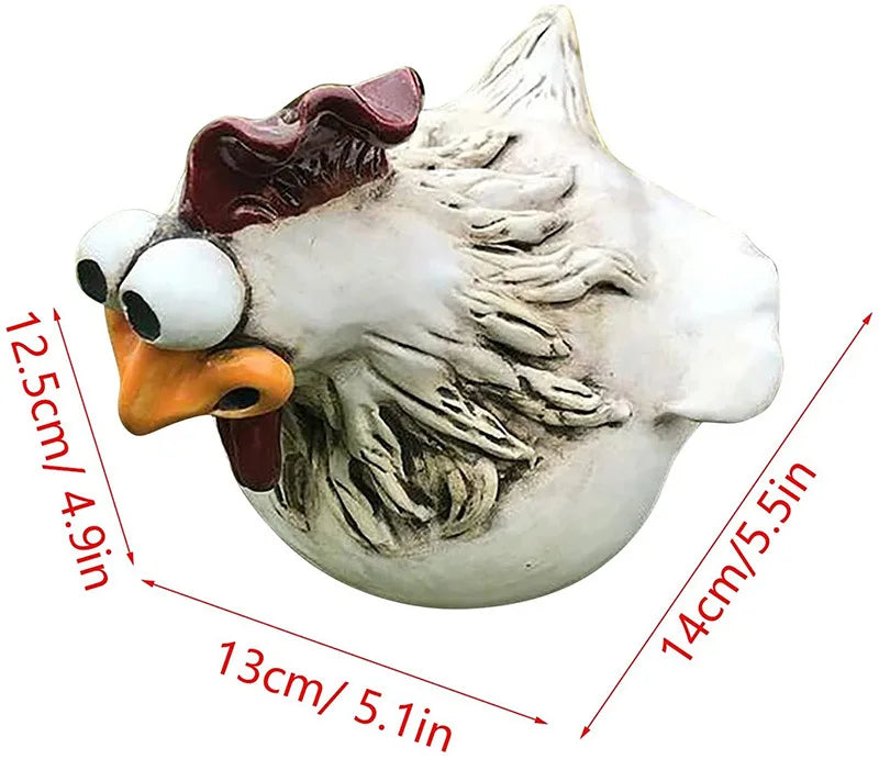 Funny Fence Chicken Spoof Rooster Garden Decoration Ornaments Resin Craft Garden  Garden