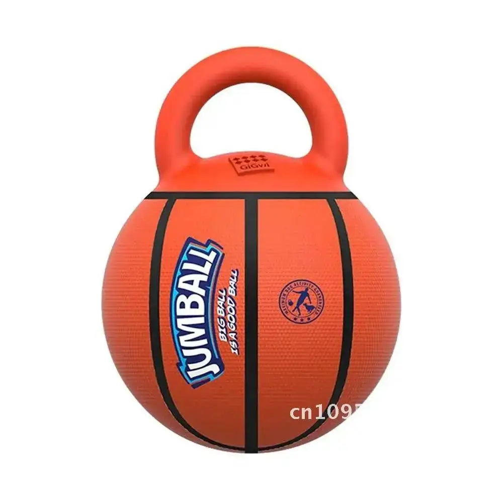 Pet Toy Toy Ball Bite-Resistant Basketball Rubber Handle Indestructible, Small and Dog Ball Game Interactive Training Large Dog