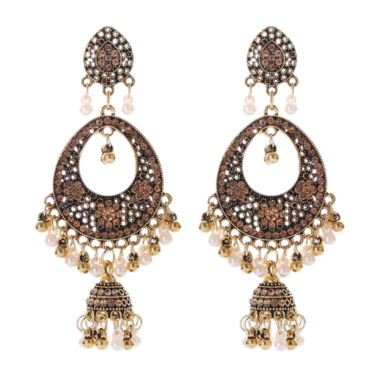1Pair Earrings For Women Accessories Bells Indian Jewelry Ear Rings For Girls Fashion Vintage Earring Dangling Gift Kolczyki