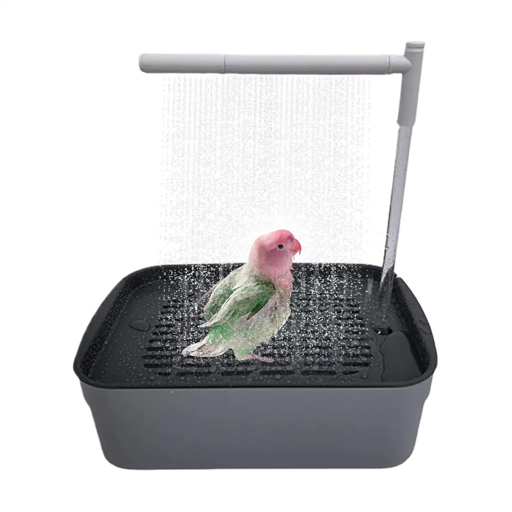 Bird bath tub, automatic bird bath tub with circulating water shower, low-noise bird shower for budgies, automatic pet bird bath
