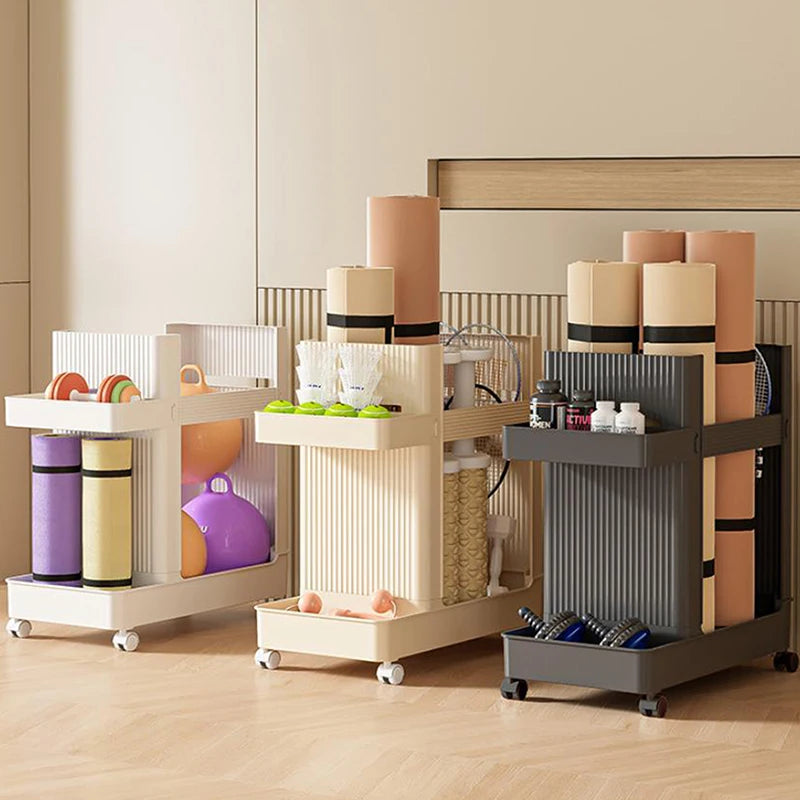 Gym Equipment Holder With Wheels Sports Equipment Storage Rack Yoga Mat Storage Basket Fitness Equipment Sports Tools Organizer