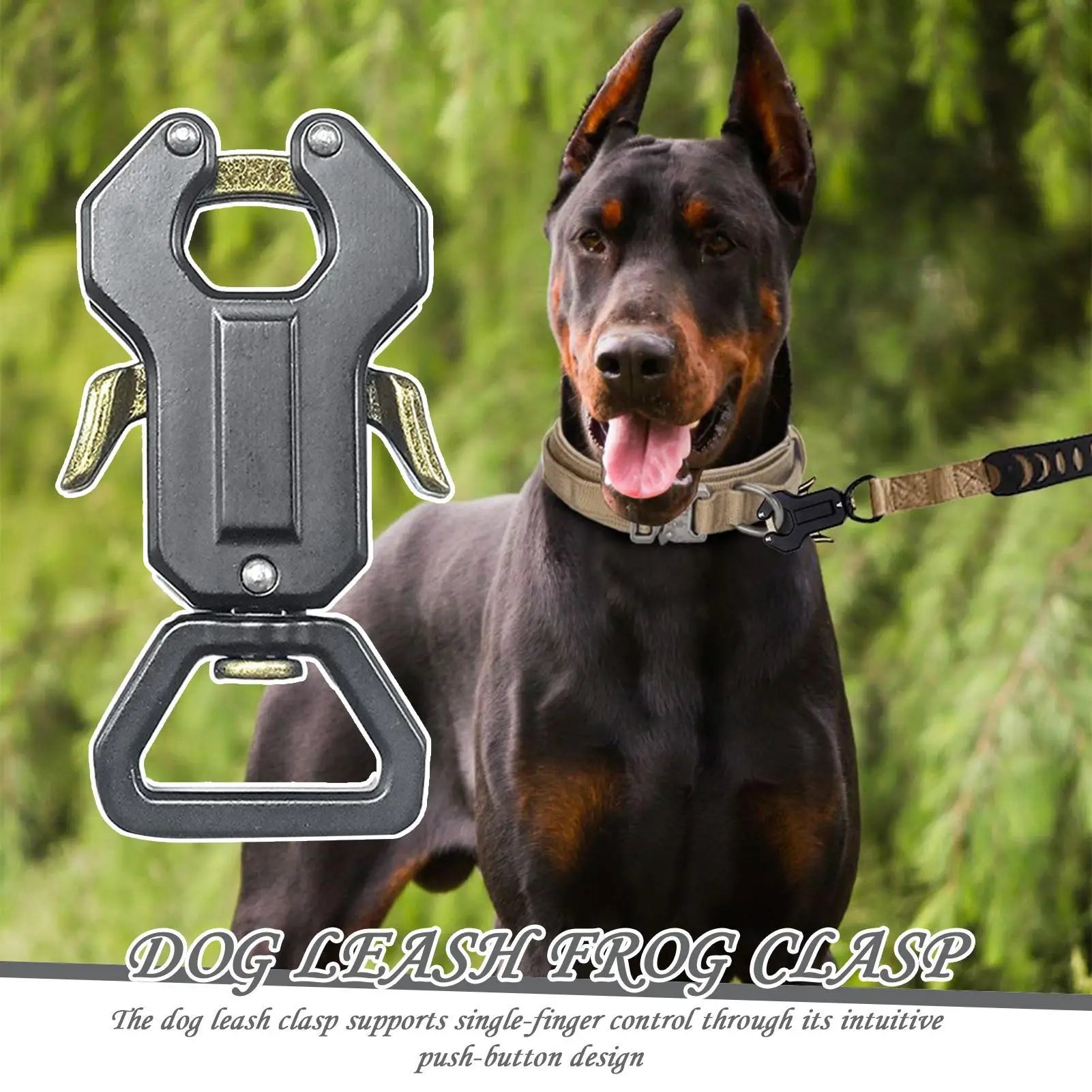 Dog Leash Clasp Zinc Alloy Dog Leash Locking Clips Pet Puppy Outdoor Collar Accessory Puppy Quick Release Chain Locking Buckles