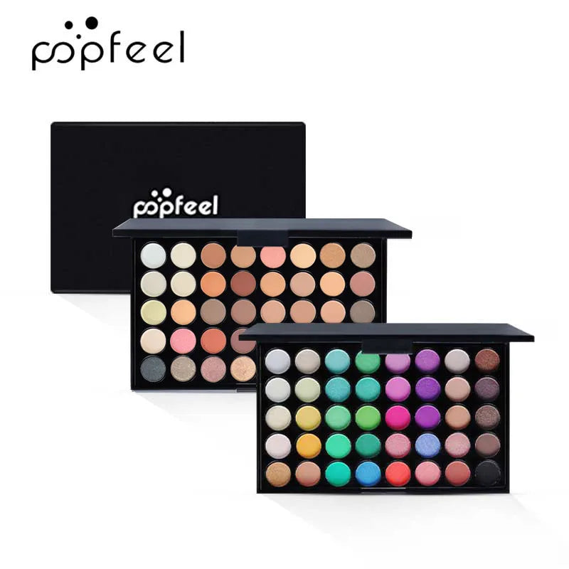 POPFEEL 40 Colors Eyeshadow Palette Long Lasting Easy Makeup Brown Eyeshadow Palette, Pink Eyeshadow Palette