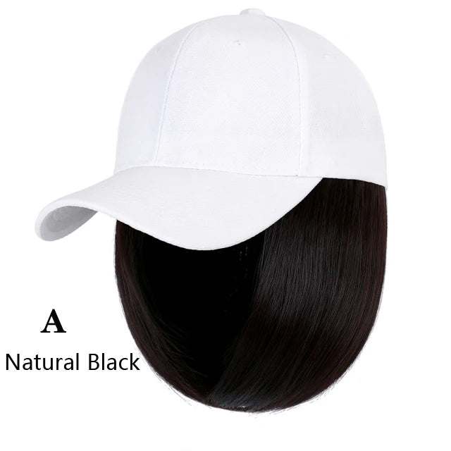 Beanies Hat With Hair Wigs For Women 24 inch Long Straight Hair Synthetic Wig Warm Soft Ski Knitted Autumn Winter Cap