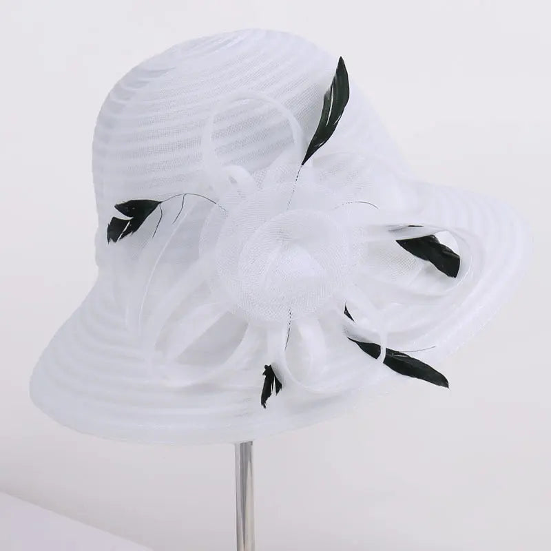 Wedding Hats Breathable Women Outdoor Sun Hat Fedora UV Protection for Anglers' Sunny Days Caps Travel Feather Adjustable Cap