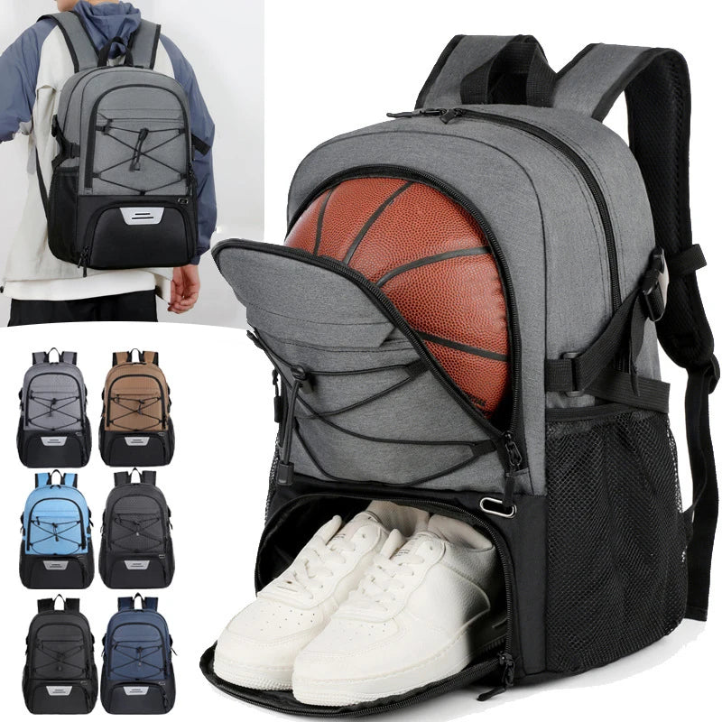 Travel Backpack Sport Basketball Soccer Football Commuting Hiking Trekking Bag Shoes Pocket Outdoor Short Trip College Schoolbag