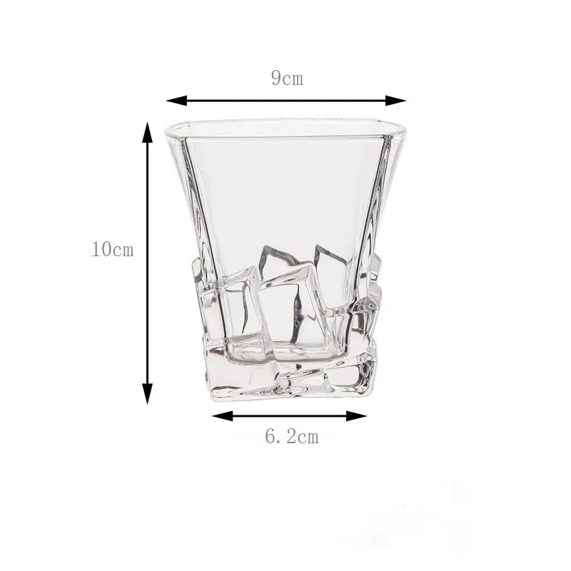 Dlight Decor 310ml Square Glass with Ice Cube Base