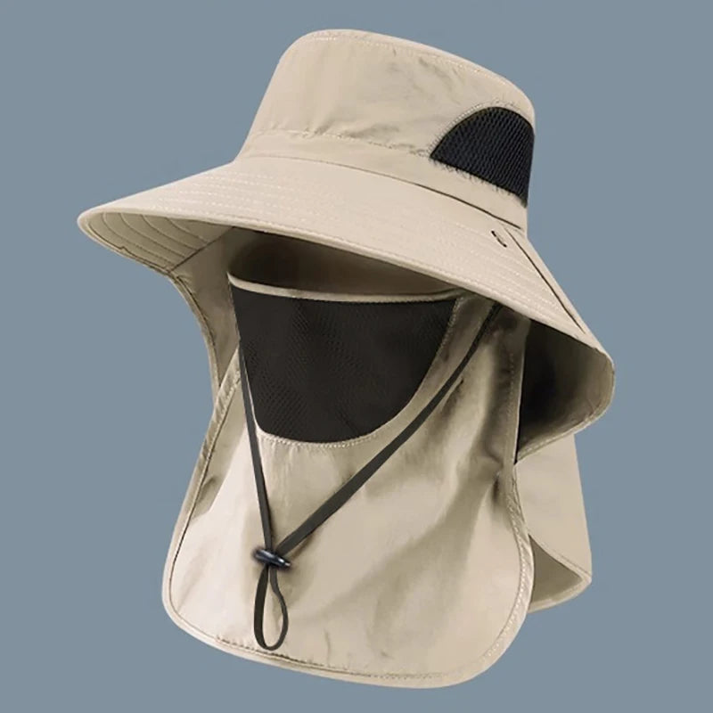Summer Sun Hats Outdoor Fishing Hats Men's And Women's Camping Visors Bucket Hats Neck Flap Bucket Hats