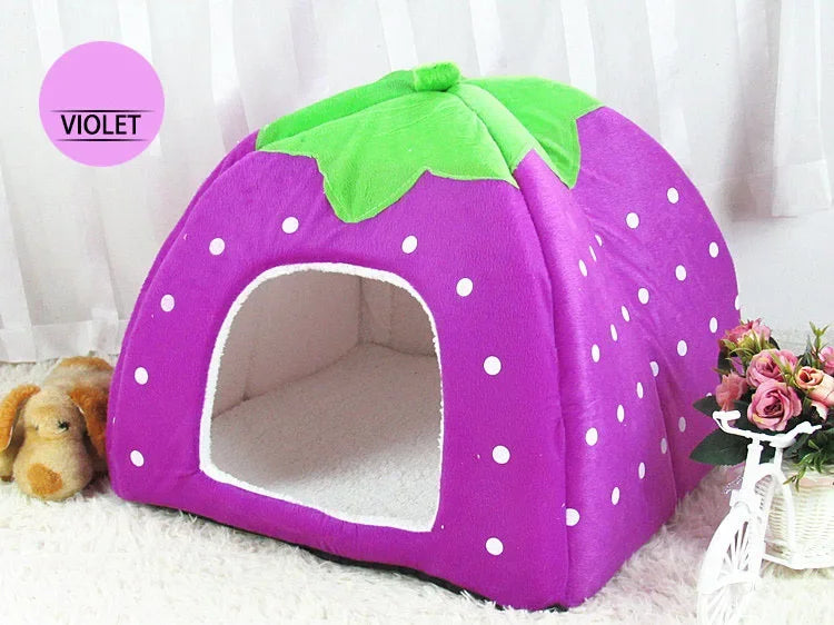 Strawberry Shape Cat Bed House Kennel Nest Sleeping Bag Puppy Pet For Small Dogs Sofa Mat Cushion Cat Pet Supplies Cama Gato