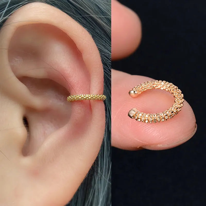 Stackable Earrings Without Ear Hole Star Wrap Clip On Earrings Earcuff for Women Ear Screen Climb Cuffs Fake Piercing One pair