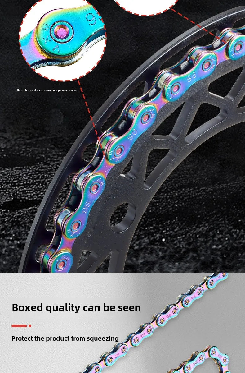 Mountain road bike chain Bycicle full electroplated rust-proof color 8-speed 9 10 11S variable speed accessory chain Chains