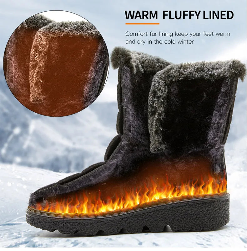 Women's Boots 2025 Trend Winter Shoes For Woman Winter Boots Ankle Low Heels Botas Mujer Waterproof Snow Boots With Fur Shoes