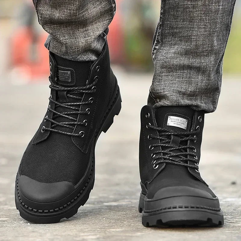 Winter Men Boots Waterproof Leather Boots Keep Warm Mens Ankle Boots Comfortable Man Work Boots Male Snow Boots Men Botas