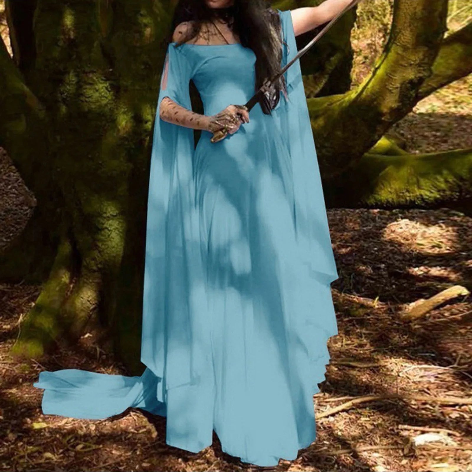 ladies dress Elegant off shoulder round Neck high Waist Wrapped Maxi Dress Women halloween Party Club Elegant Evening Dresses