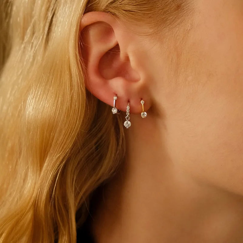 925 Sterling Silver Earrings Exquisite Petite Simple Unique Style Elegant Fashionable Light Luxurious Ear Accessories for Women