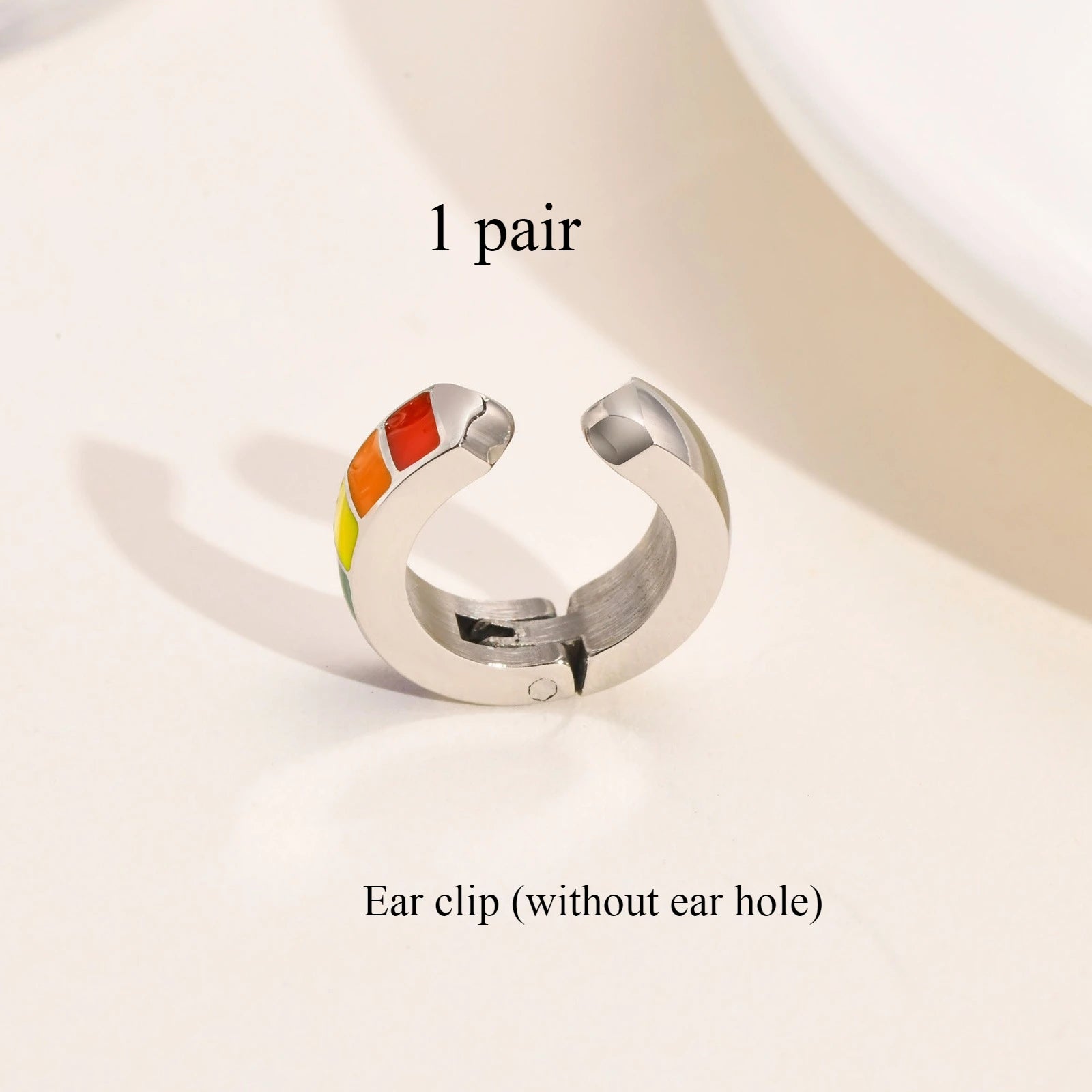 Fashionable Men's and Women's Stainless Steel Ring Earrings Without Ear Holes Ear Clips Jewelry Gifts