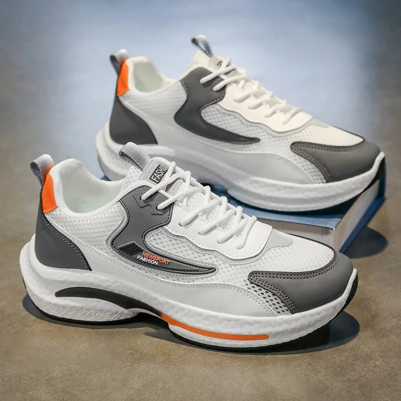 New Trendy Men's Sports Shoes Cushion Running Sneakers Outdoor Leisure Walking Jogging Trainers Soft Sole Breathable Footwear