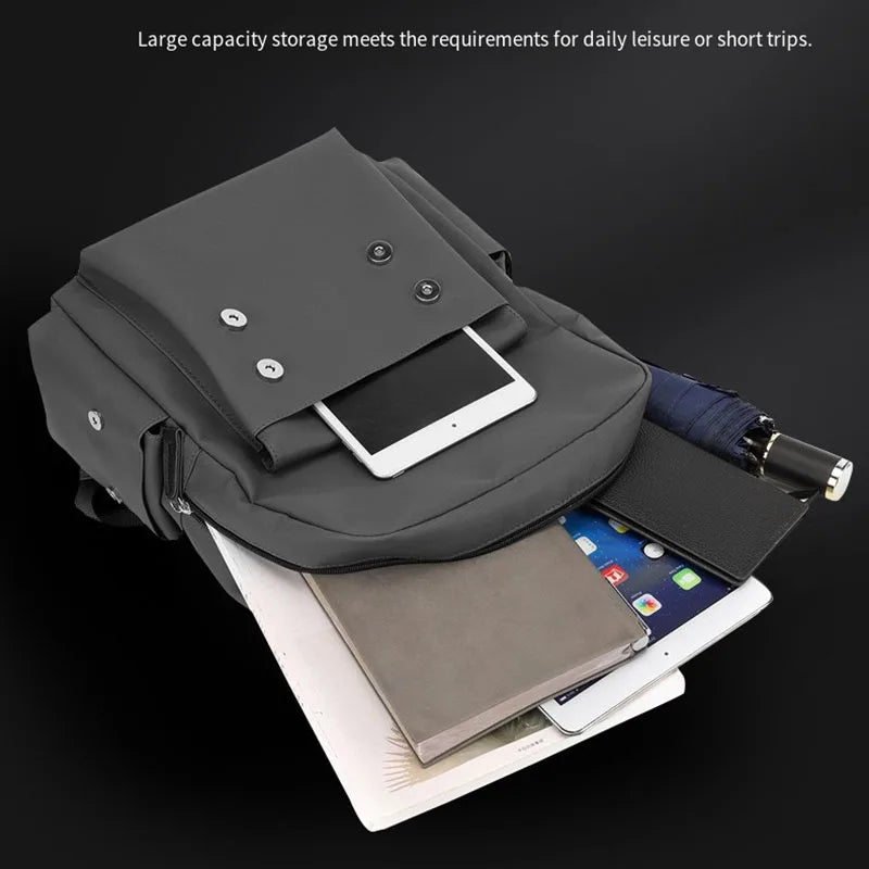 New Fashionable Backpack, Trendy Simple Casual Bag, Solid Color Business Travel Bag, Large Capacity Laptop Bag, Unisex Student School Bag, Multi-Functional Storage Bag