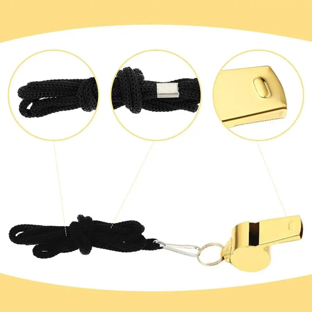1PC Referee Whistles Metal Whistles Stainless Steel Metal Sports Whistles Sports Equipment With Lanyards Sports Referee Tools
