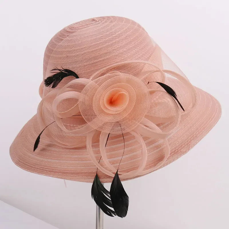 Wedding Hats Breathable Women Outdoor Sun Hat Fedora UV Protection for Anglers' Sunny Days Caps Travel Feather Adjustable Cap