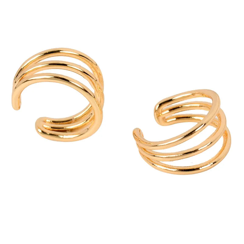Stackable Earrings Without Ear Hole Star Wrap Clip On Earrings Earcuff for Women Ear Screen Climb Cuffs Fake Piercing One pair