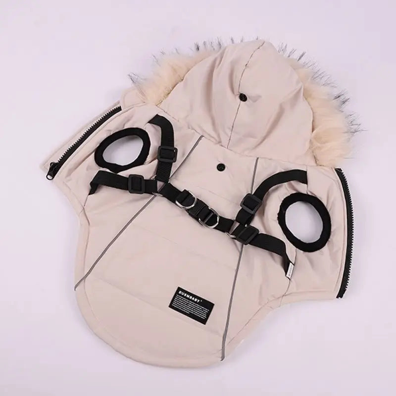 UBBT Winter Pet Dog Harness Jacket Doggie Fleece Coat Warm Dog Clothes Hoodie Hooded Coat Pet Warm Clothing For Small Large Dogs
