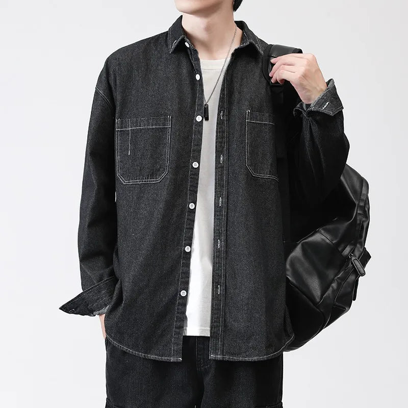 Menswear Shirt Long Sleeve Denim Shirt Casual Loose Fit New Autumn Winter Trendy Unisex Comfort Fashion