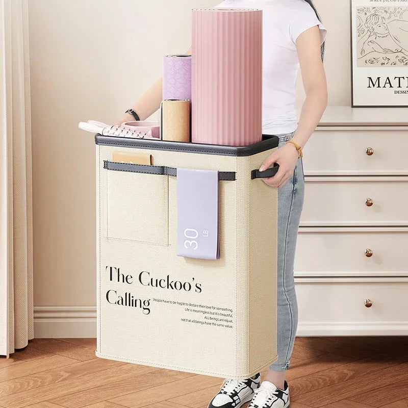 Yoga Storage Basket Sports Equipment Storage Foldable Miscellaneous Items Yoga Mat Organizer