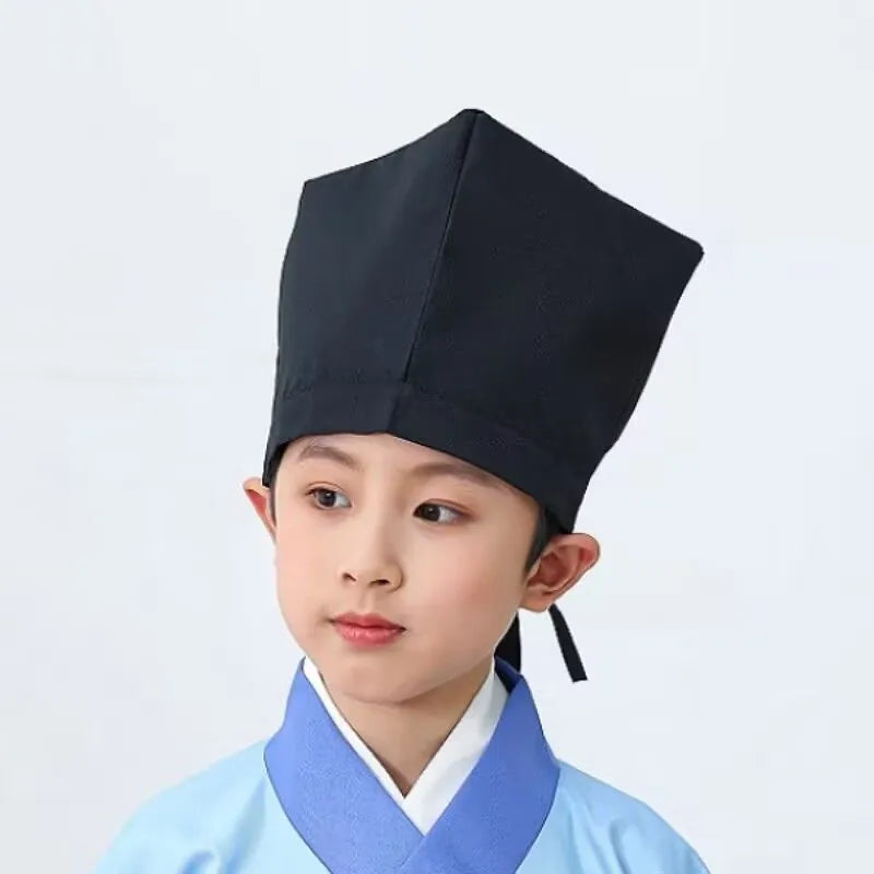 Men Hanfu Hat Chinese traditional Ancient scholar Black Hat Headdress Vintage Fittings Confucian Towel Cosplay Hat For Men Black