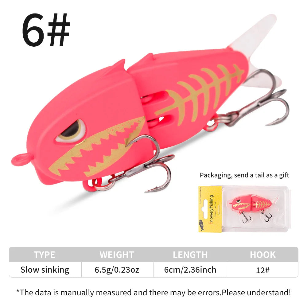 Fake Fishing Lure Bait Micro Pencil Bait60mmDouble Hook Slow Sinking Bionic Swimbait Colorful Topmouth Culter Bass Mandarin Fish