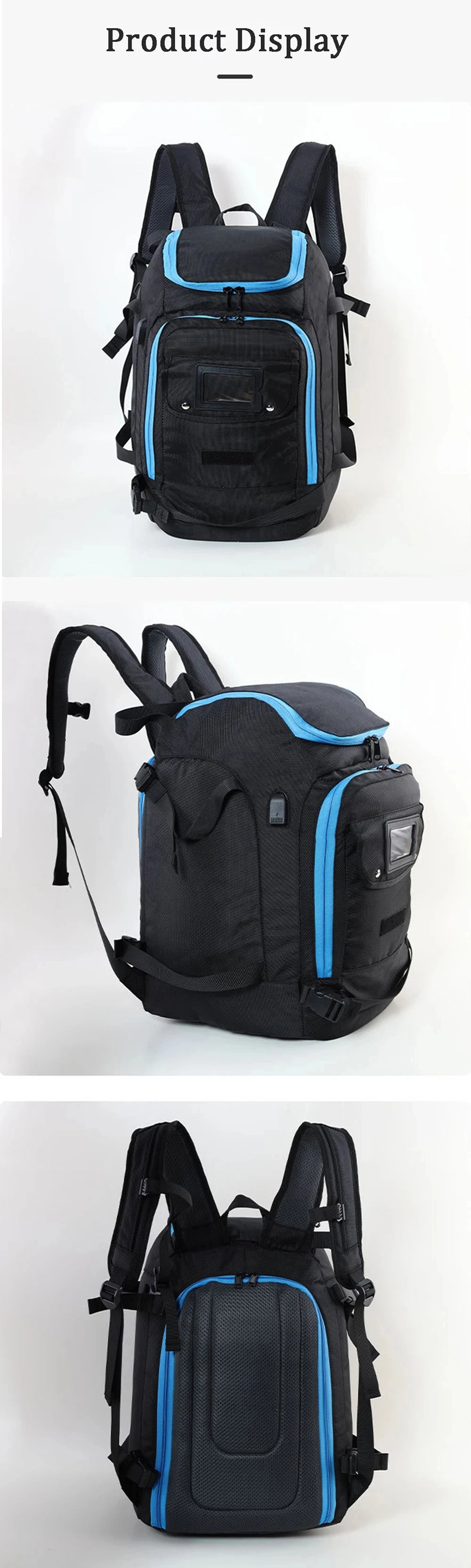 Ski Backpack Ski Boot Bag Lightweight Skiing Snowboarding Storage Bag Waterproof Ski Helmets Gloves Bag Outdoor Sports Supplies