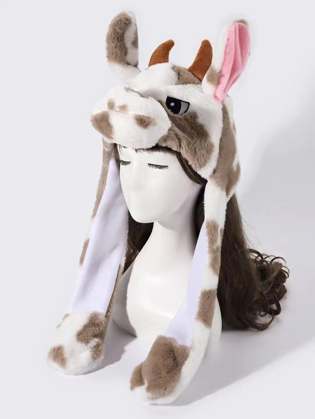 2023 New Halloween Men's and Women's Rabbit Hats Plush Ears Activity Hats Airbag Hats Halloween Christmas Ball Hats