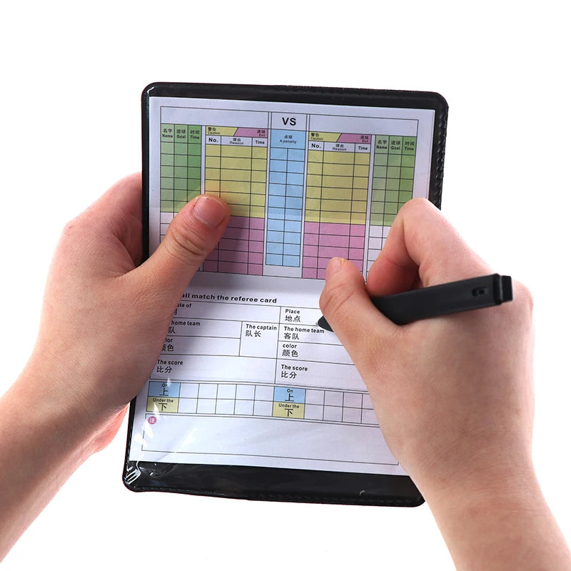 Soccer Referee Red Yellow Card Professional Fair Play Cards Football Linesman Leather Case Bag Set Sports Game Equipment