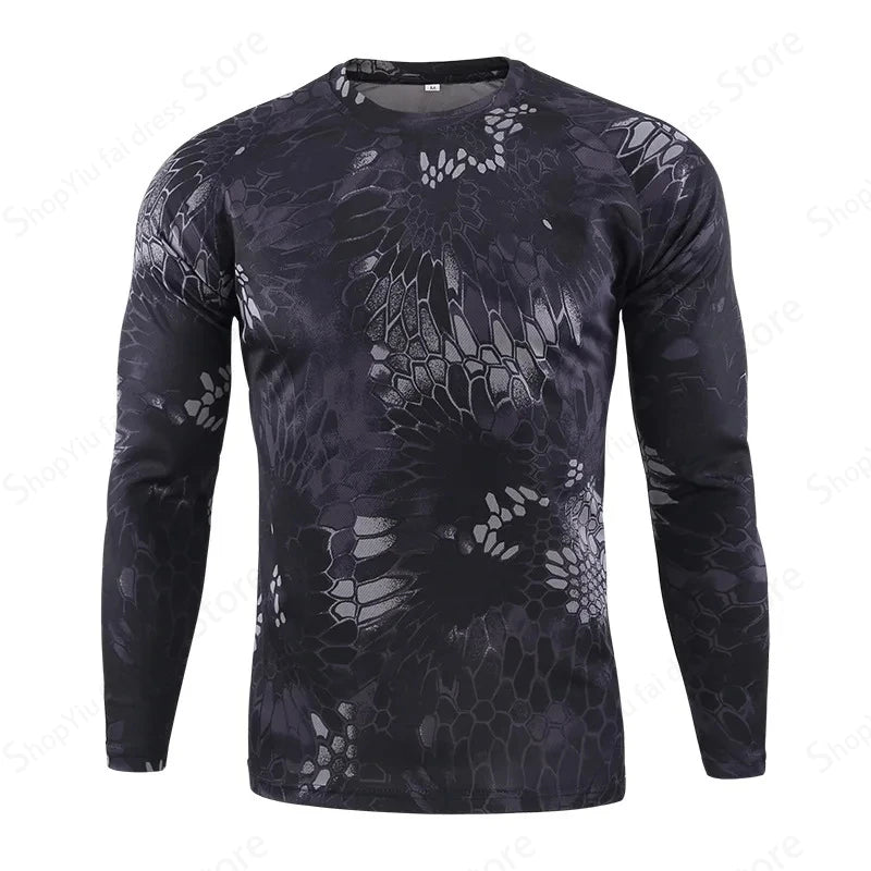 Men's Long Sleeve T-shirt 3d Camouflage Print Graphic T Shirts Men Women Fashion Fitness Tops Tees Outdoor Top Camo Clothing