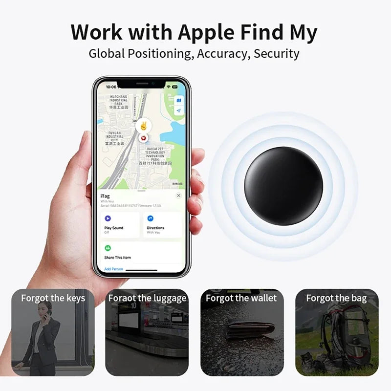 4-Pack IOS GPS Smart Tag for Find My Tracker Kits with Strong Magnetic Suction Silicone Shell Anti-loss for Pet CarSmart Tracker