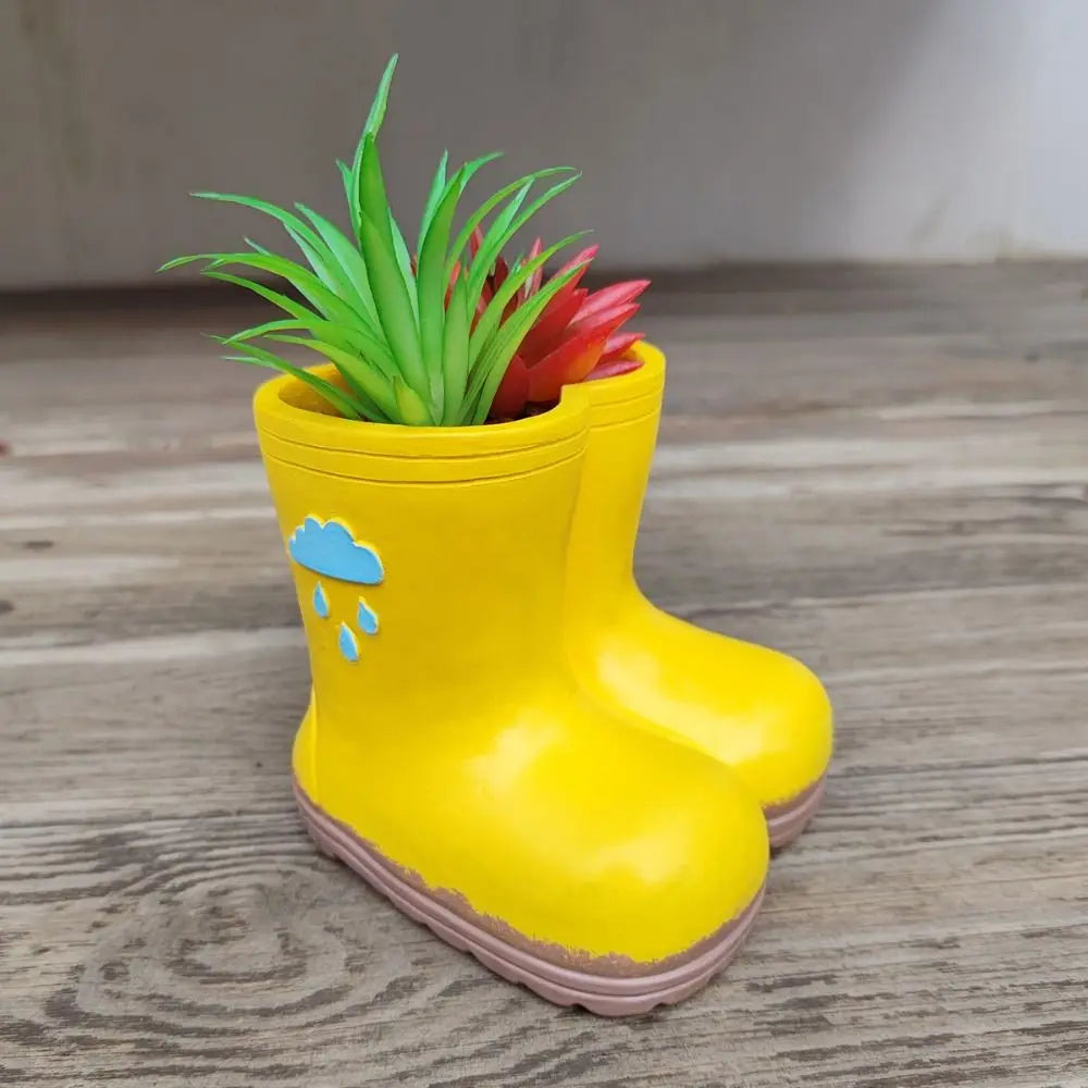Garden Decoration Resin Rain Boot Planter Funny Decorative Flower Pot Crafts Pen Holder Balcony