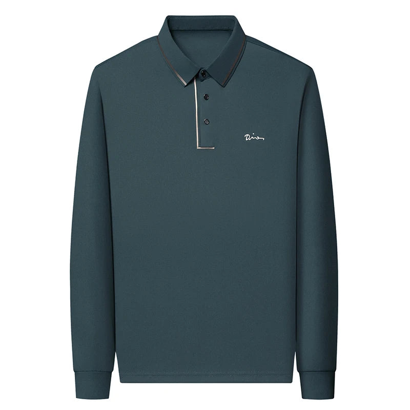 Men's Long Sleeve T-Shirt, Loose Fit Casual Printed Polo Shirts, Shrink Resistant Cotton Crewneck T-Shirt for Men