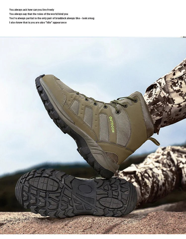 Men Outdoor Boots Winter Ankle Boots Warm Popular Footwear Male Suede Casual Snow Shoes Leather Walking Shoes Hunting Boot